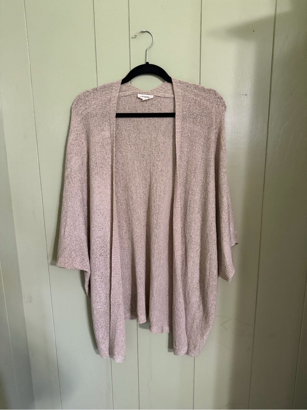 eesome Light Taupe Open-Front Knit Cardigan